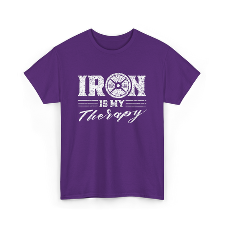 Iron Is My Therapy Gym T-Shirt - Purple