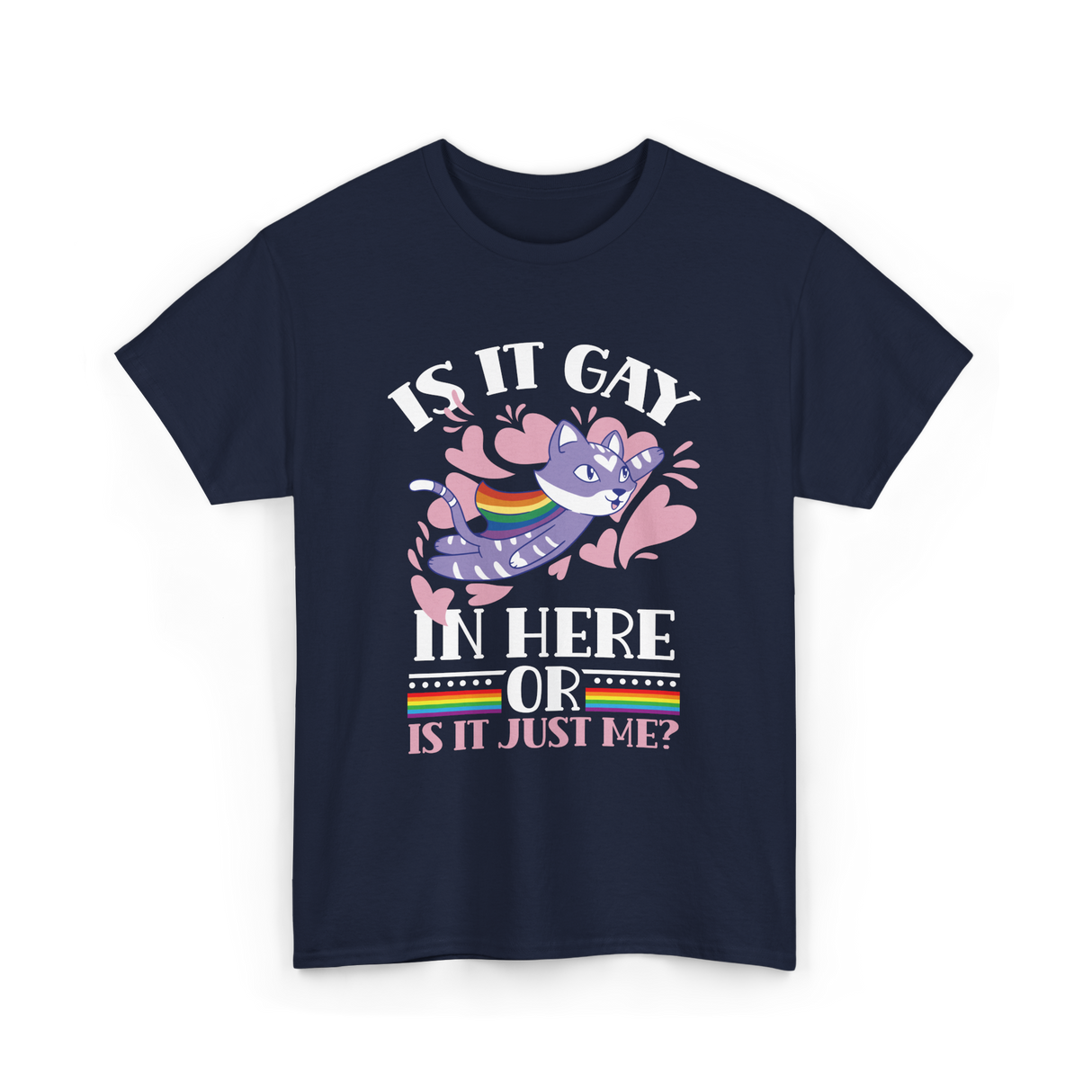 Is It Gay In Here Pride T-Shirt - Navy