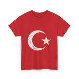 Islamic Symbol Islamic Moon Star T-Shirt - Red