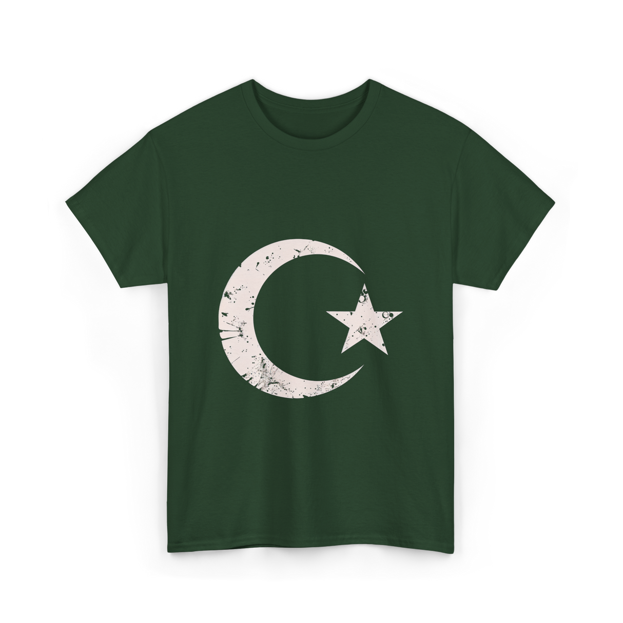 Islamic Symbol Islamic Moon Star T-Shirt - Forest Green