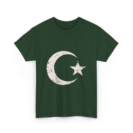 Islamic Symbol Islamic Moon Star T-Shirt - Forest Green