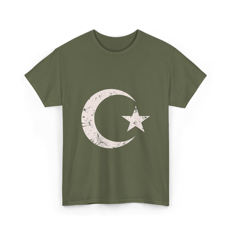 Islamic Symbol Islamic Moon Star T-Shirt - Military Green