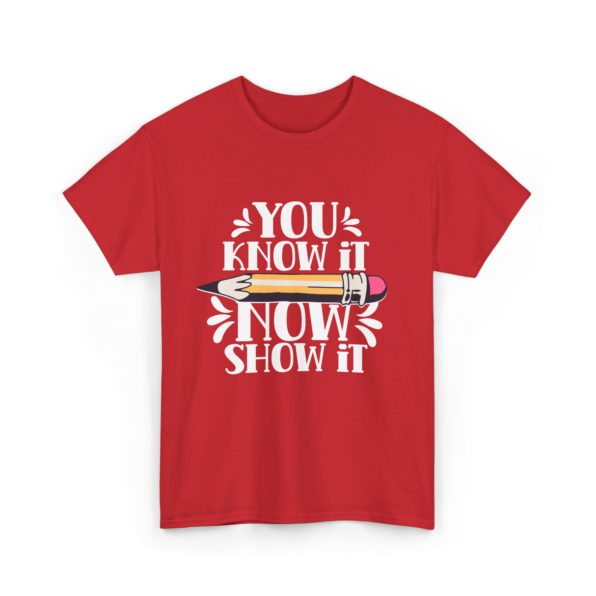 It Show It Teacher Exam T-Shirt - Red