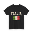 Italia Flag Italian Style T-Shirt - Black