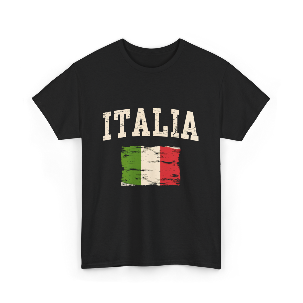 Italia Flag Italian Style T-Shirt - Black