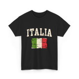 Italia Flag Italian Style T-Shirt - Black