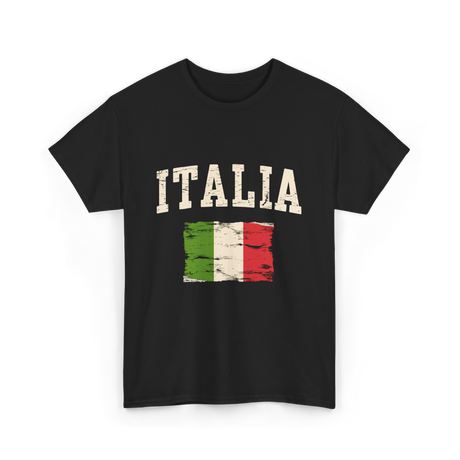 Italia Flag Italian Style T-Shirt - Black