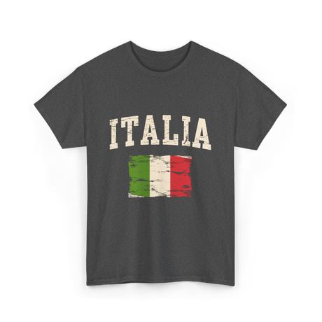 Italia Flag Italian Style T-Shirt - Dark Heather