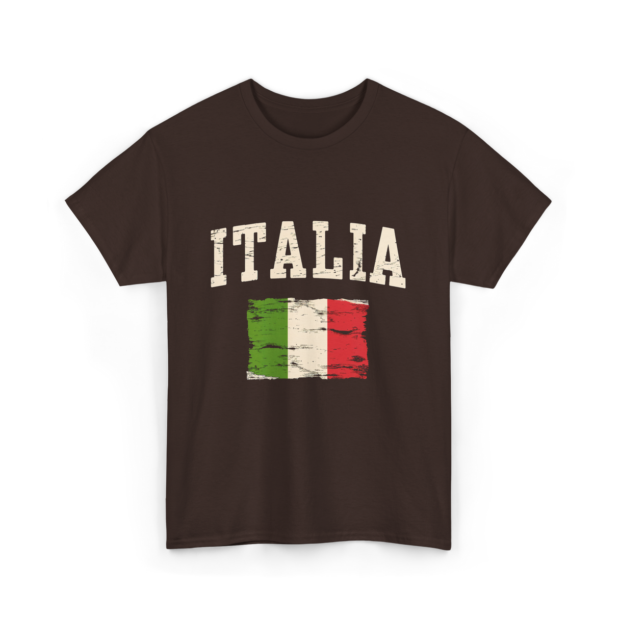 Italia Flag Italian Style T-Shirt - Dark Chocolate