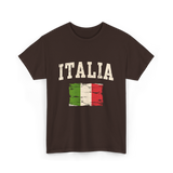 Italia Flag Italian Style T-Shirt - Dark Chocolate