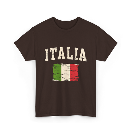 Italia Flag Italian Style T-Shirt - Dark Chocolate