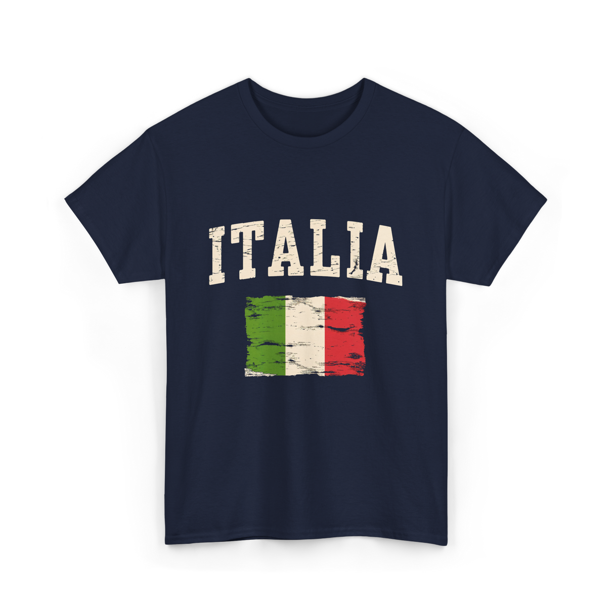 Italia Flag Italian Style T-Shirt - Navy