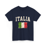 Italia Flag Italian Style T-Shirt - Navy