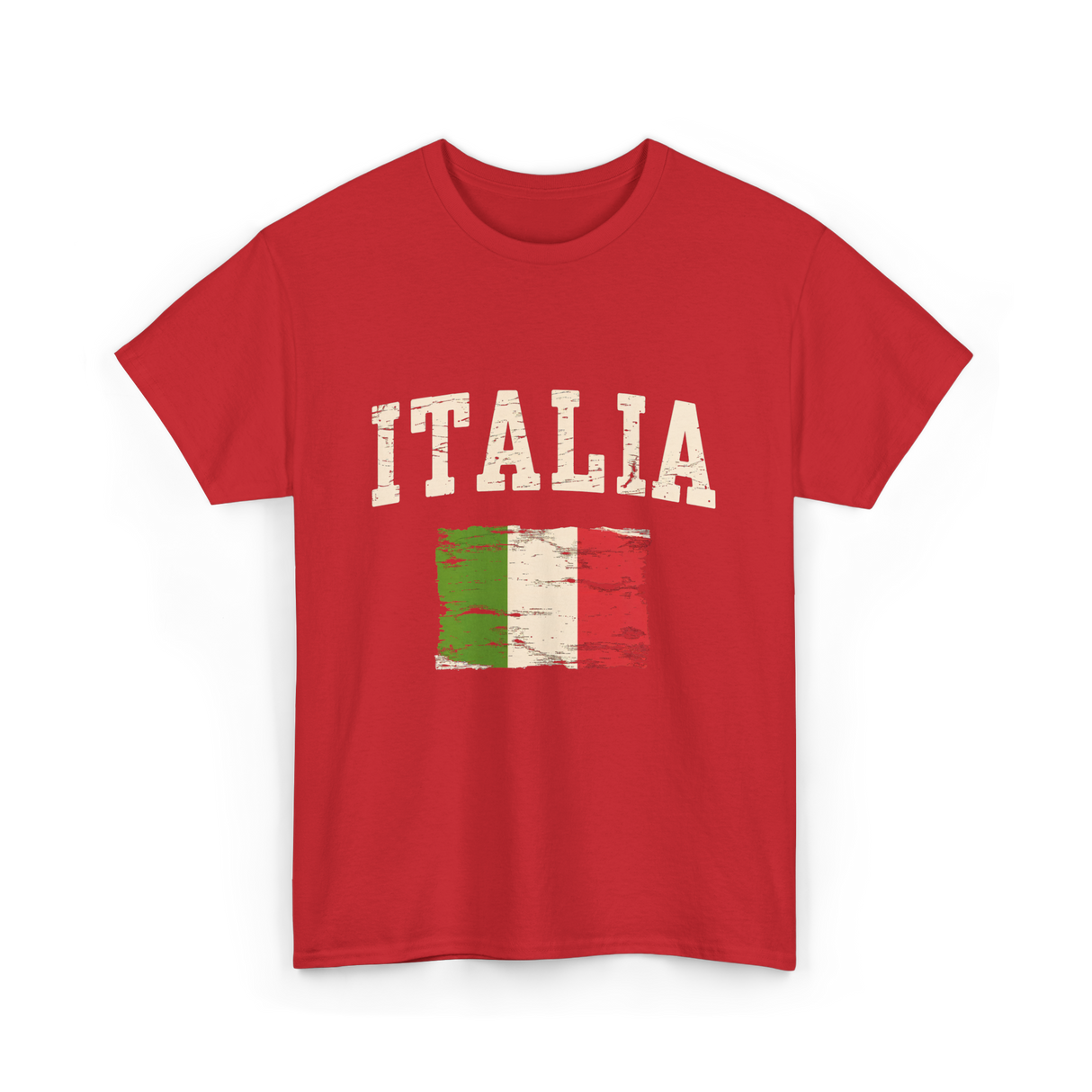 Italia Flag Italian Style T-Shirt - Red