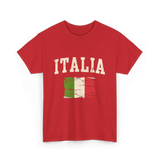 Italia Flag Italian Style T-Shirt - Red