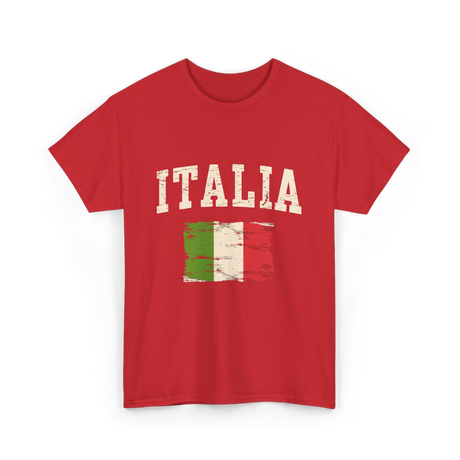 Italia Flag Italian Style T-Shirt - Red