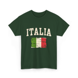 Italia Flag Italian Style T-Shirt - Forest Green