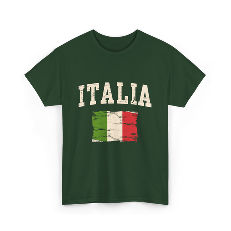 Italia Flag Italian Style T-Shirt - Forest Green