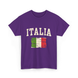 Italia Flag Italian Style T-Shirt - Purple