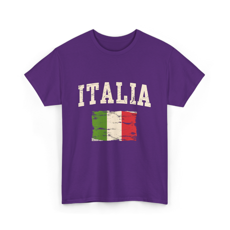 Italia Flag Italian Style T-Shirt - Purple