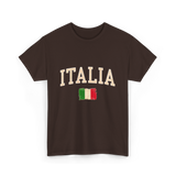 Italia Italy Italian Flag T-Shirt - Dark Chocolate