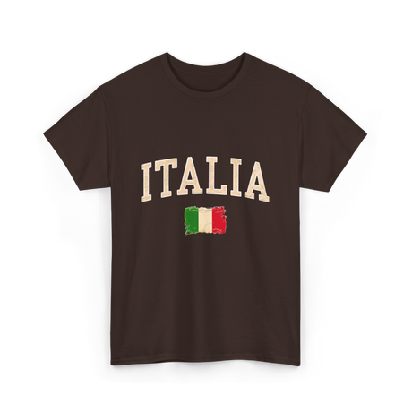 Italia Italy Italian Flag T-Shirt - Dark Chocolate