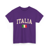 Italia Italy Italian Flag T-Shirt - Purple