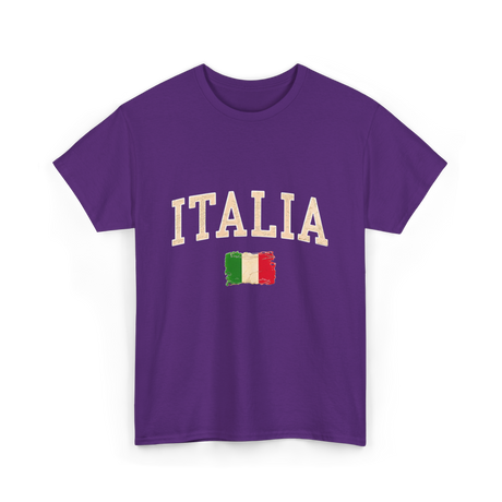 Italia Italy Italian Flag T-Shirt - Purple