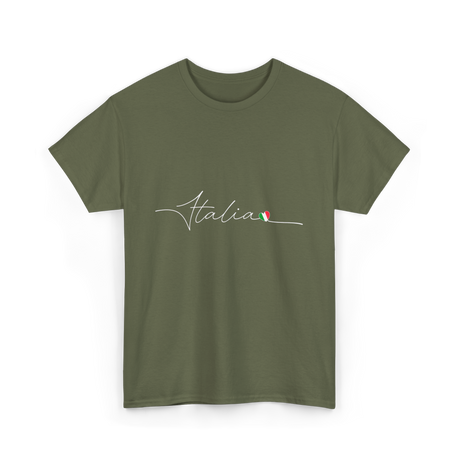 Italia Love Italian Flag T-Shirt - Military Green