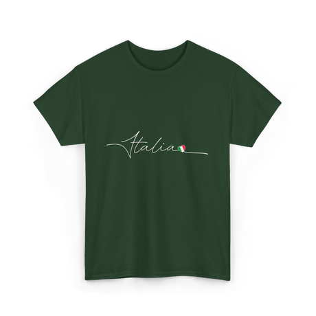 Italia Love Italian Flag T-Shirt - Forest Green