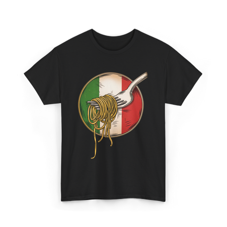 Italian Flag Pasta Fork Italy T-Shirt - Black