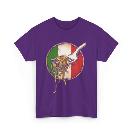 Italian Flag Pasta Fork Italy T-Shirt - Purple