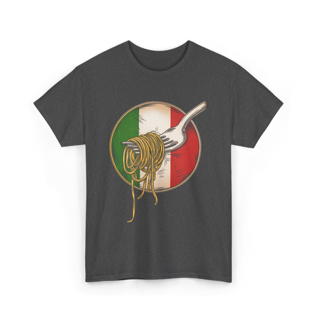 Italian Flag Pasta Fork Italy T-Shirt - Dark Heather