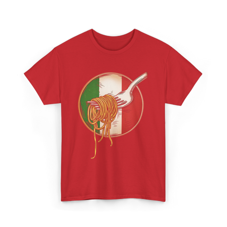 Italian Flag Pasta Fork Italy T-Shirt - Red