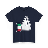 Italian Hand Gesture Italia Culture T-Shirt - Navy