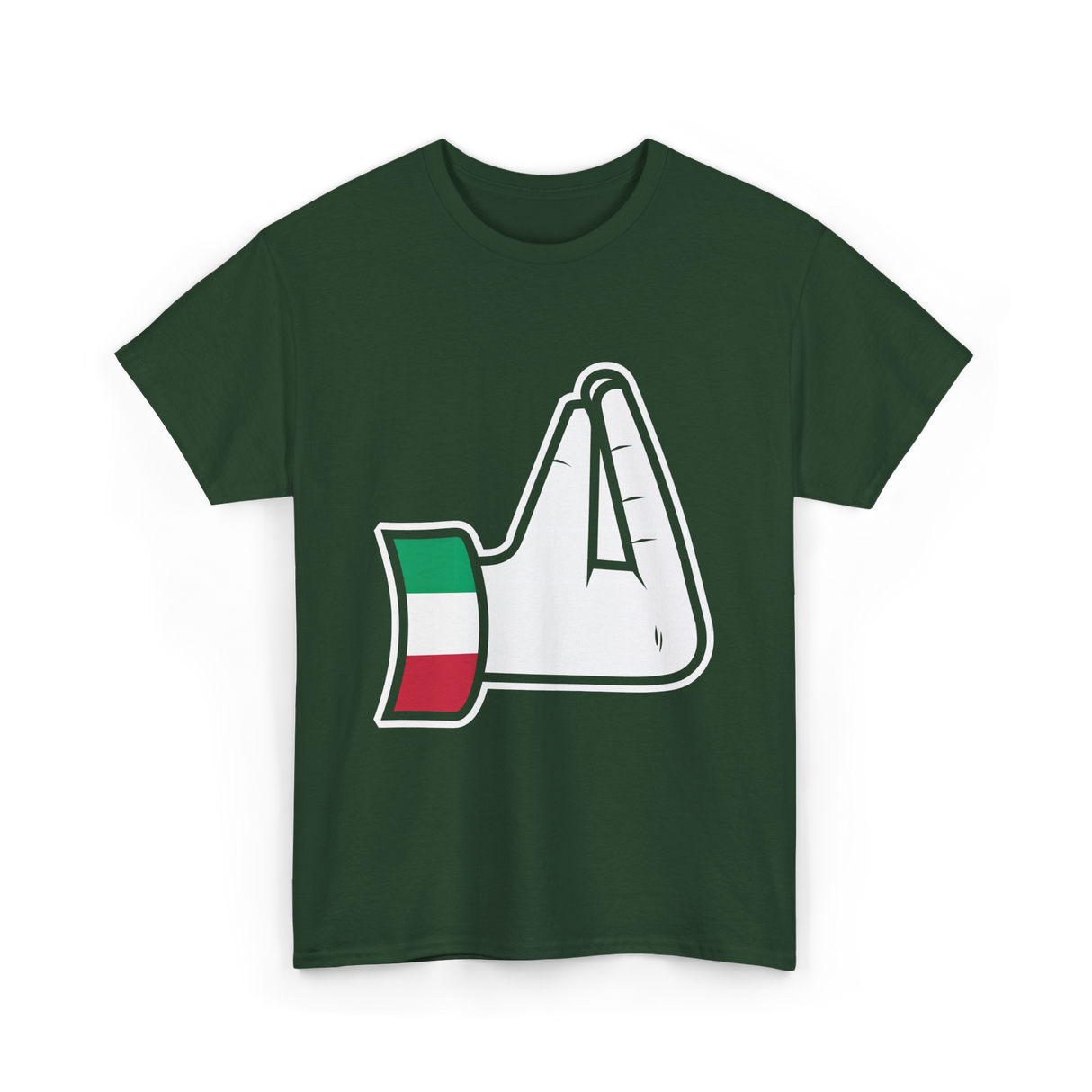 Italian Hand Gesture Italia Culture T-Shirt - Forest Green