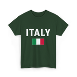 Italy Italian Flag Italia T-Shirt - Forest Green