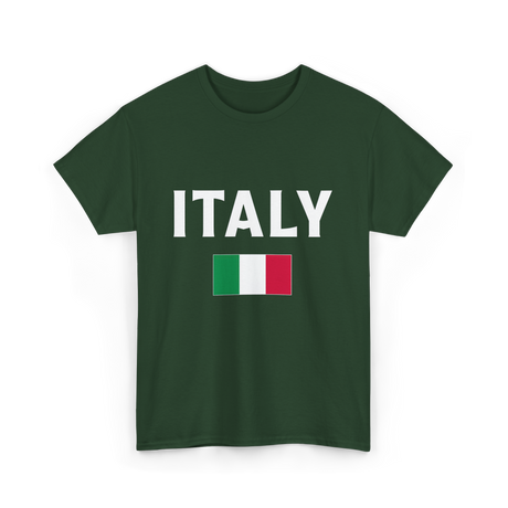 Italy Italian Flag Italia T-Shirt - Forest Green