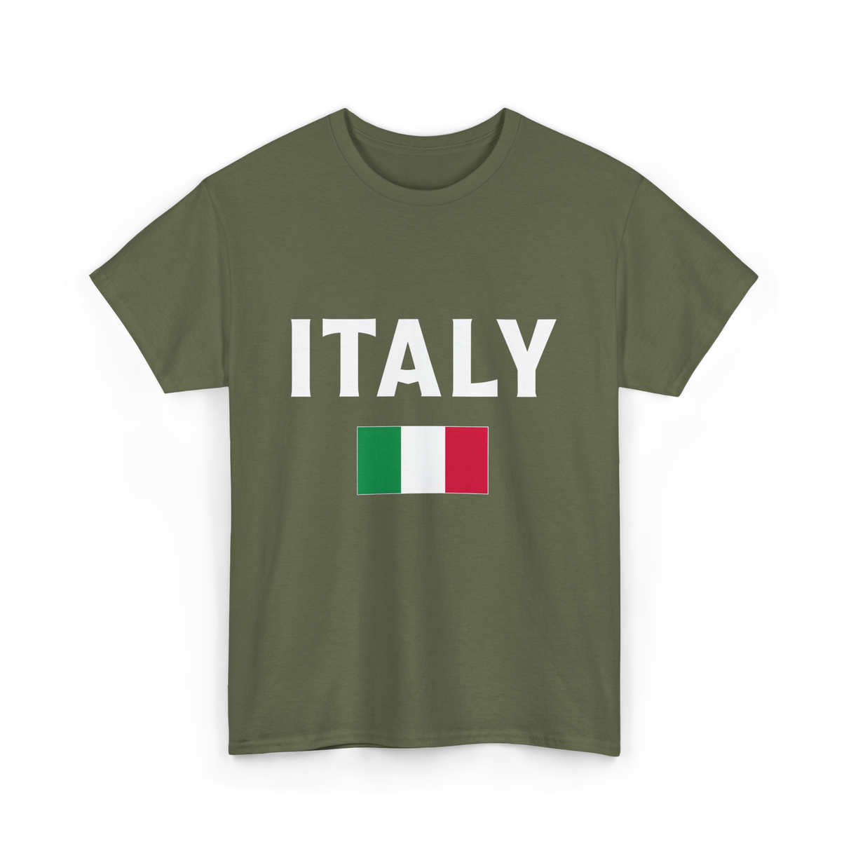 Italy Italian Flag Italia T-Shirt - Military Green