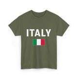 Italy Italian Flag Italia T-Shirt - Military Green