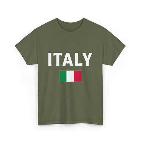 Italy Italian Flag Italia T-Shirt - Military Green