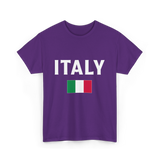 Italy Italian Flag Italia T-Shirt - Purple