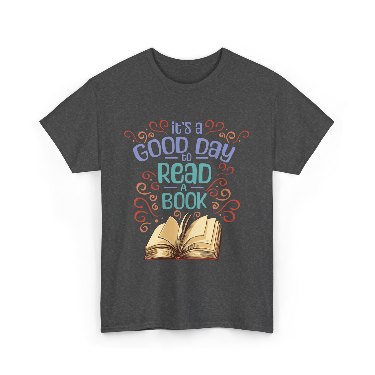 It's A Day Reading Book T-Shirt - Dark Heather