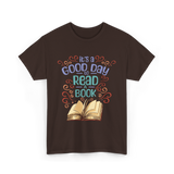 It's A Day Reading Book T-Shirt - Dark Chocolate