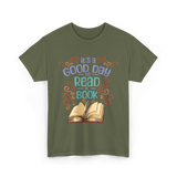 It's A Day Reading Book T-Shirt - Military Green