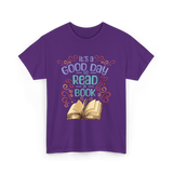 It's A Day Reading Book T-Shirt - Purple