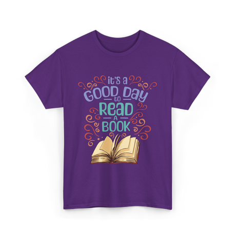 It's A Day Reading Book T-Shirt - Purple