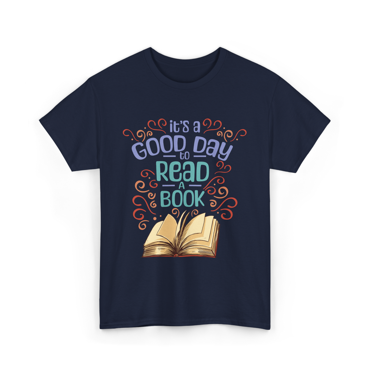 It's A Day Reading Book T-Shirt - Navy