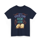 It's A Day Reading Book T-Shirt - Navy