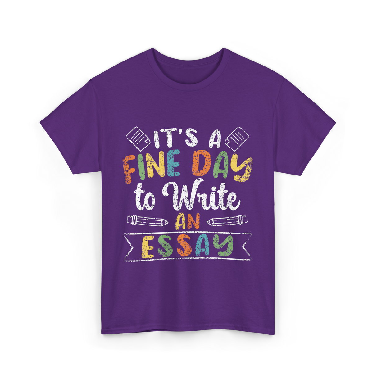 It's A Fine Day Essay Writing T-Shirt - Purple